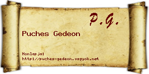 Puches Gedeon névjegykártya
